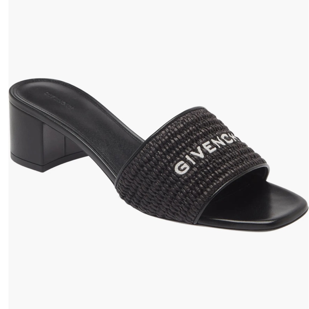 Givenchy Logo Raffia Slide Sandals